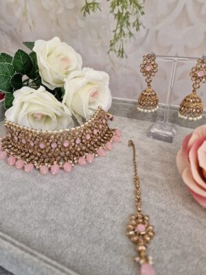 pink bridal jewellery set