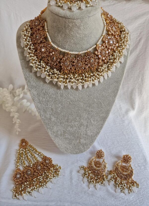 Gold and White Choker Set