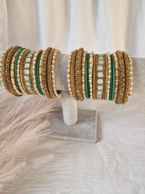 Green and Gold Bangles