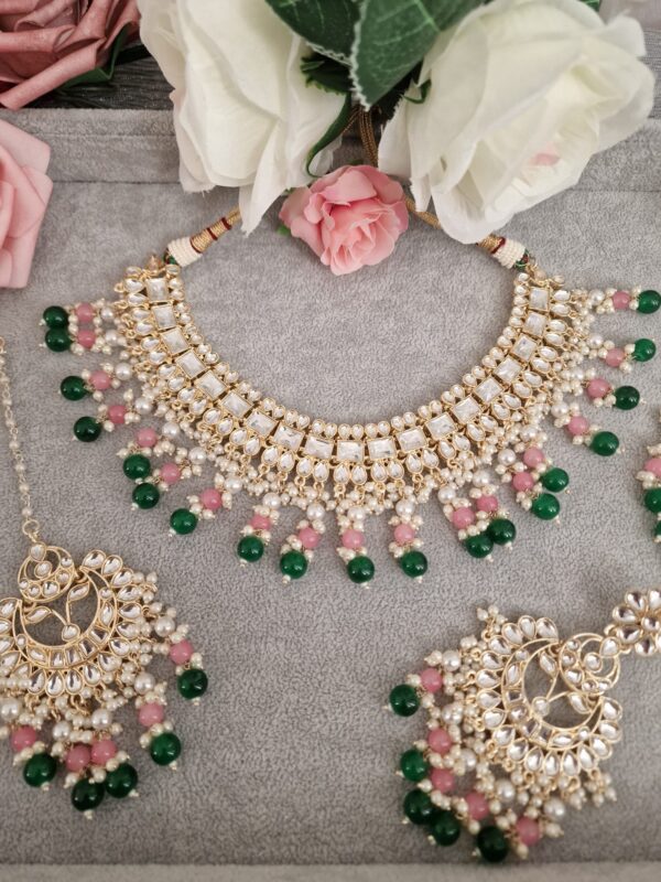 Green and Pink Choker Set